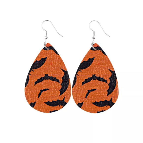 Fashion Trend Personality Leather Pattern Drop Earrings Jewelry Gift - Picture 3 of 4